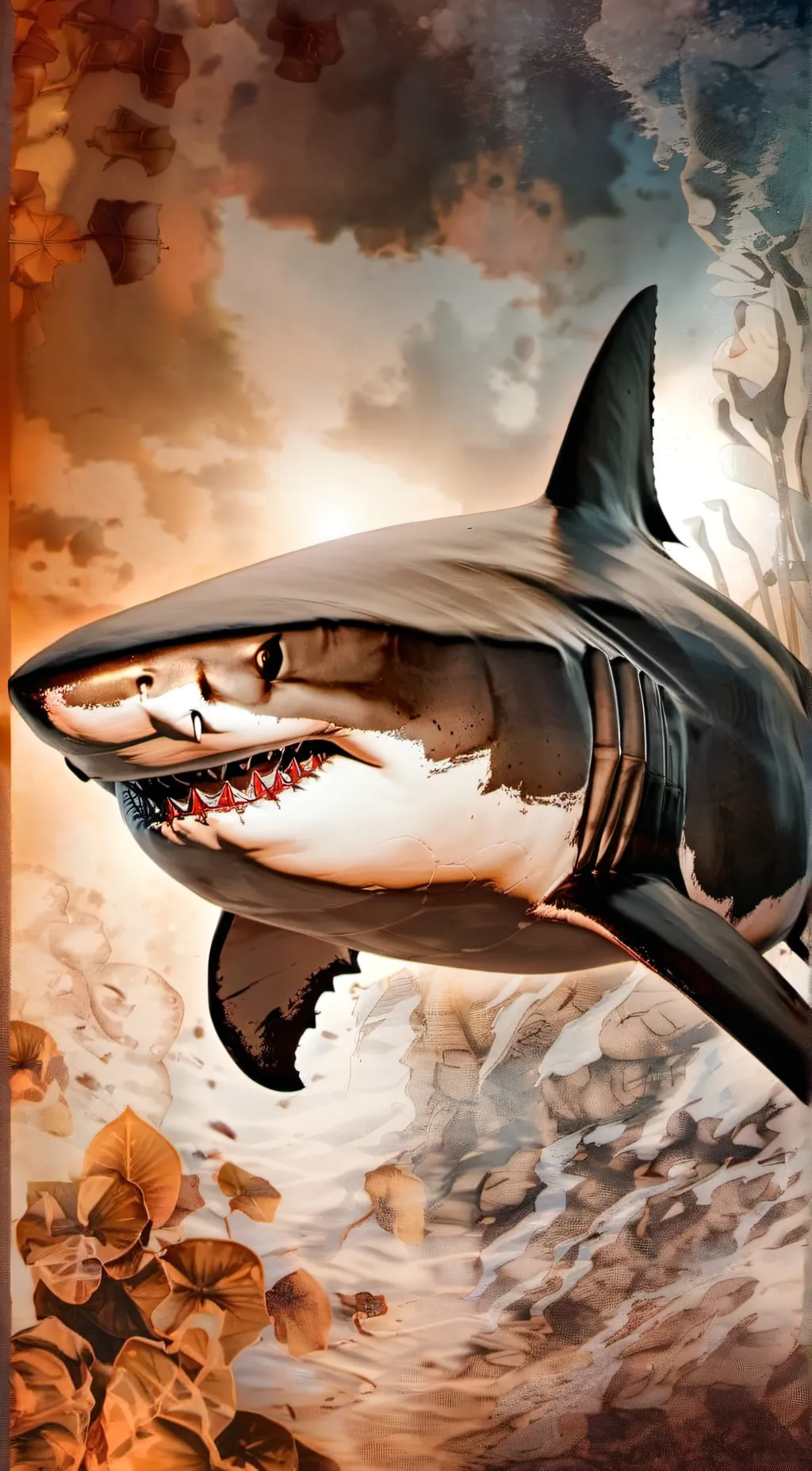 ai character: Deep Blue seaShark background