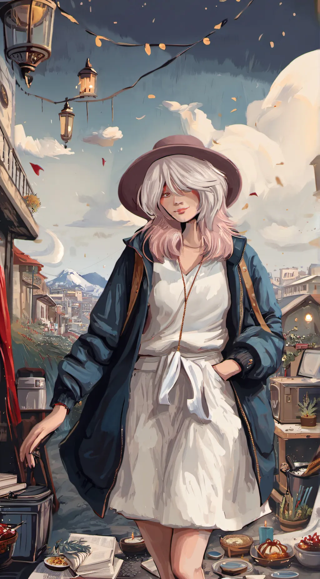 ai character: Neko gray background