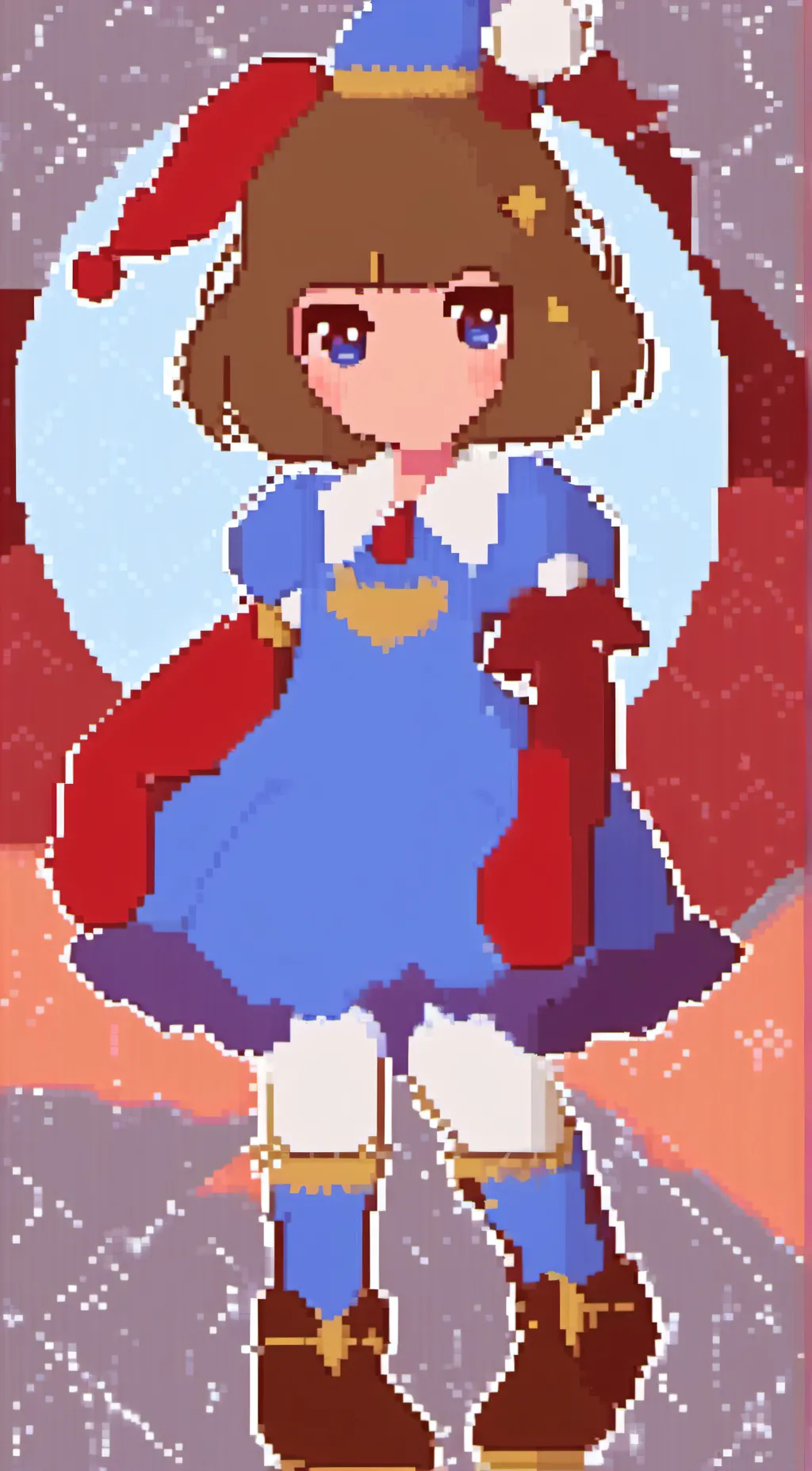 ai character: pixel pomni background