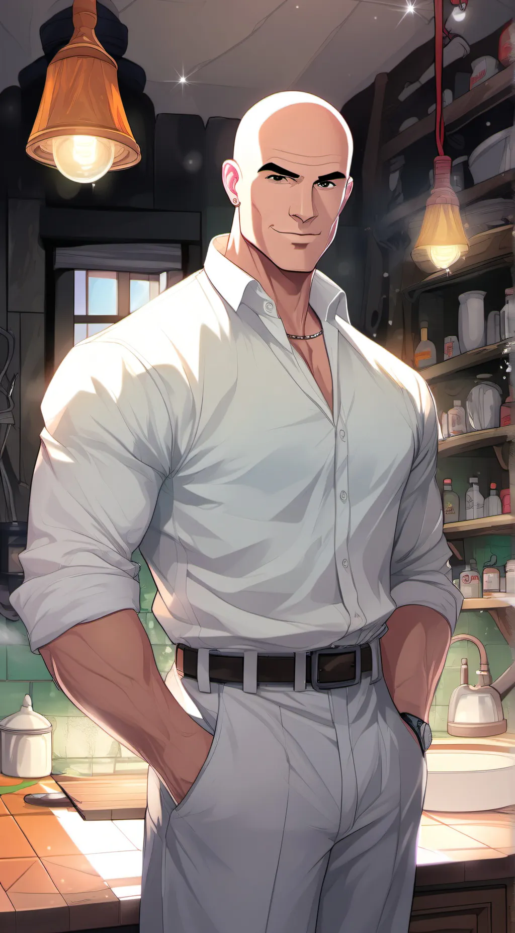 ai character: Mr. Clean (buff) background