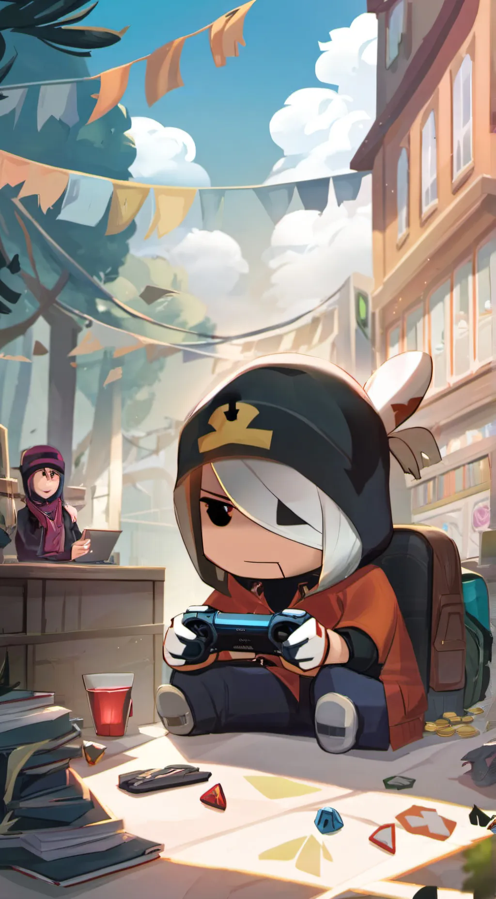 ai character: socksfor1  background