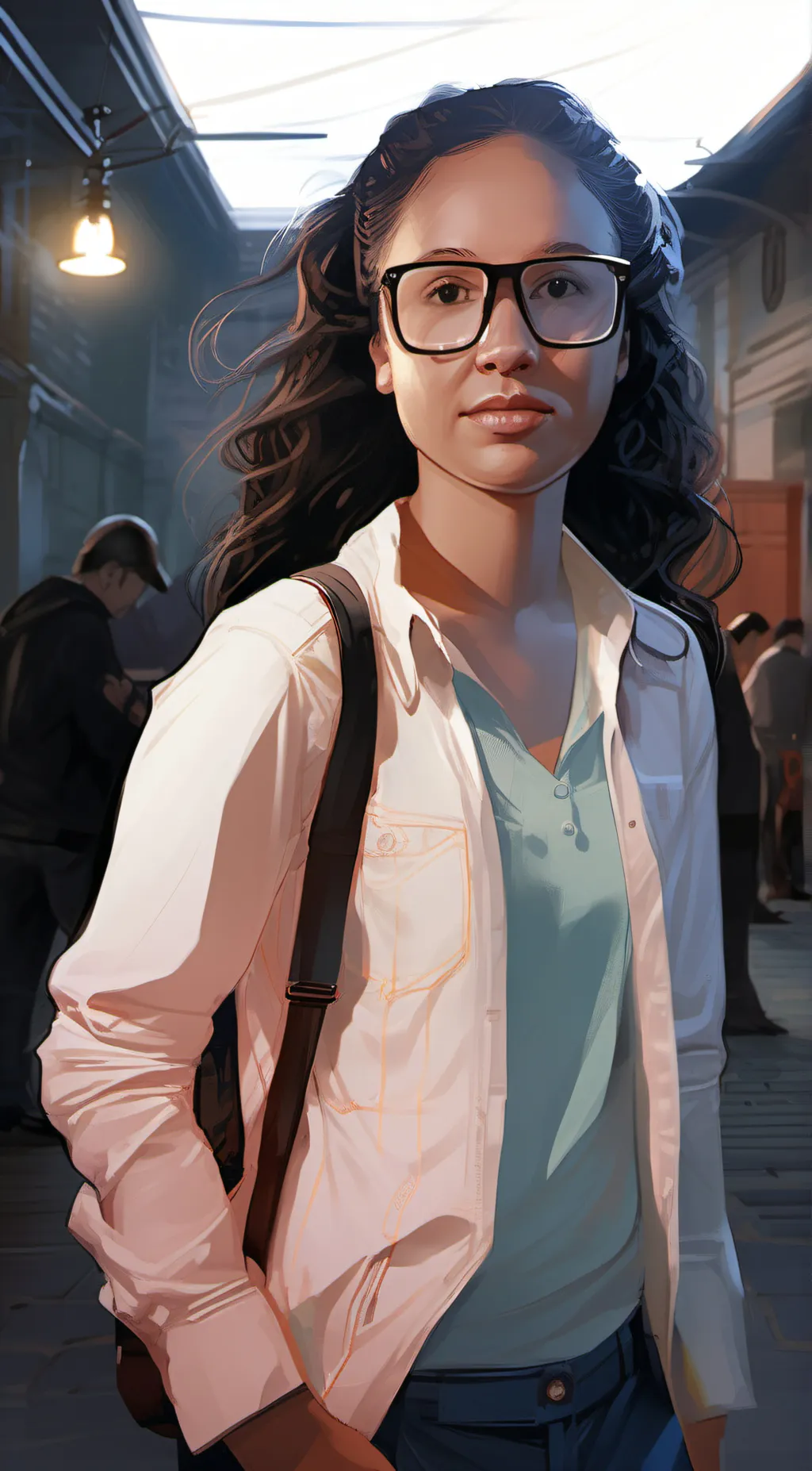 ai character: Nerd girl background