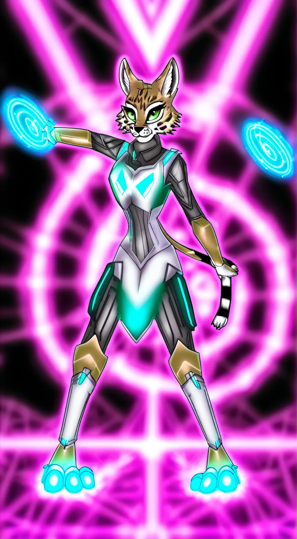 ai character: Nicole holo lynx  background