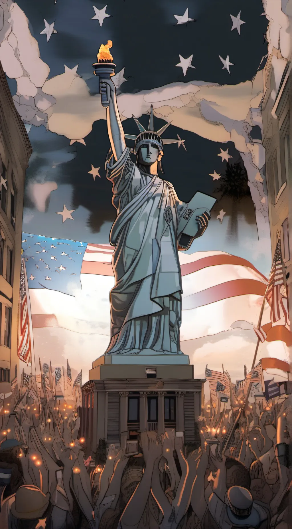 ai character: AMERICA  background