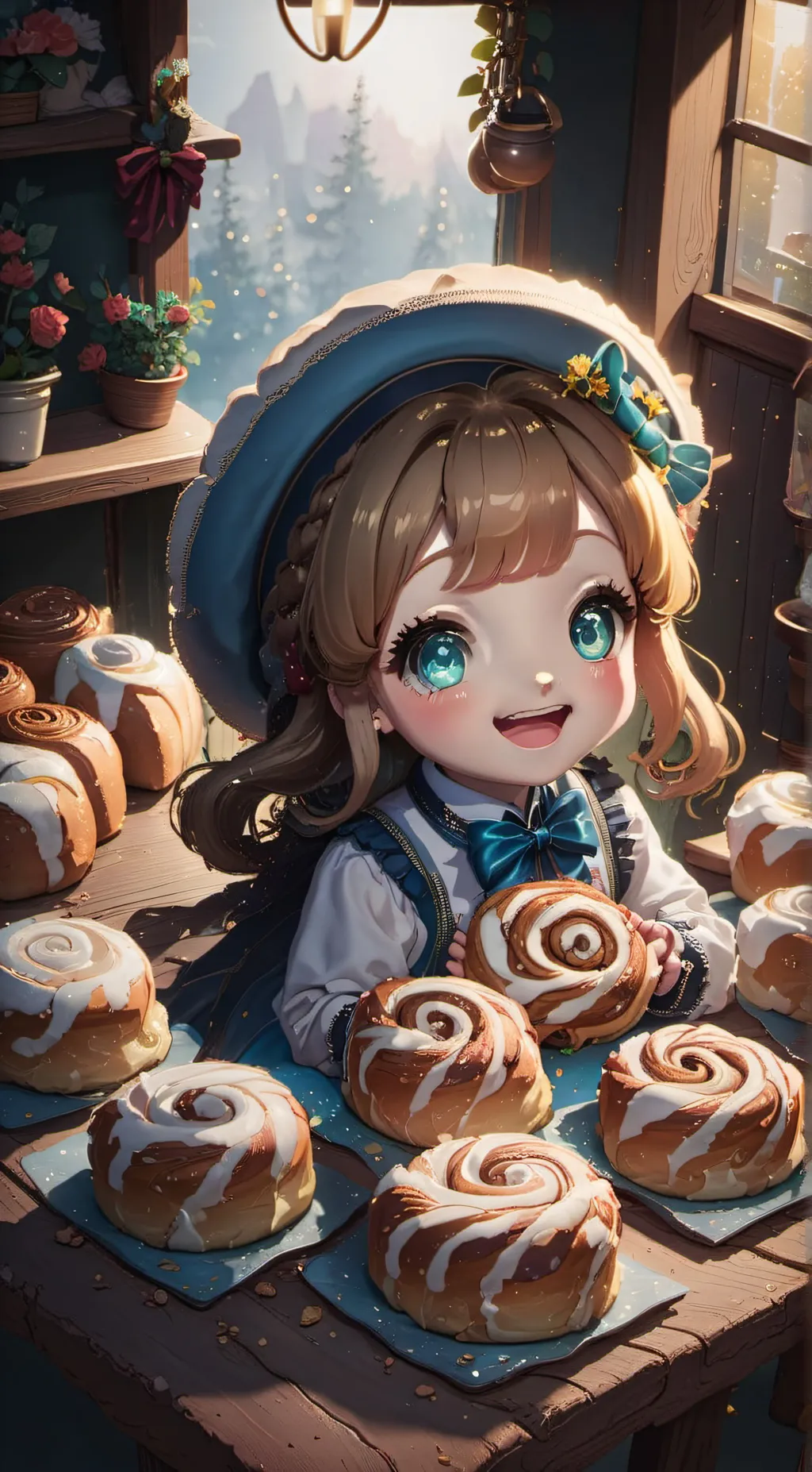 ai character: Cinnamon roll background