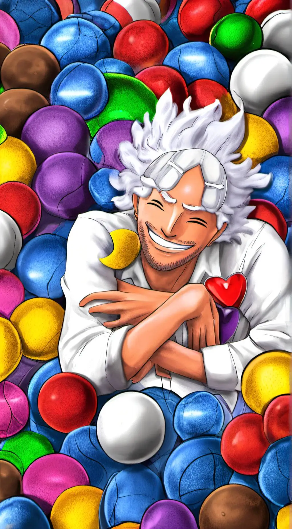 ai character: Luffy gear five background