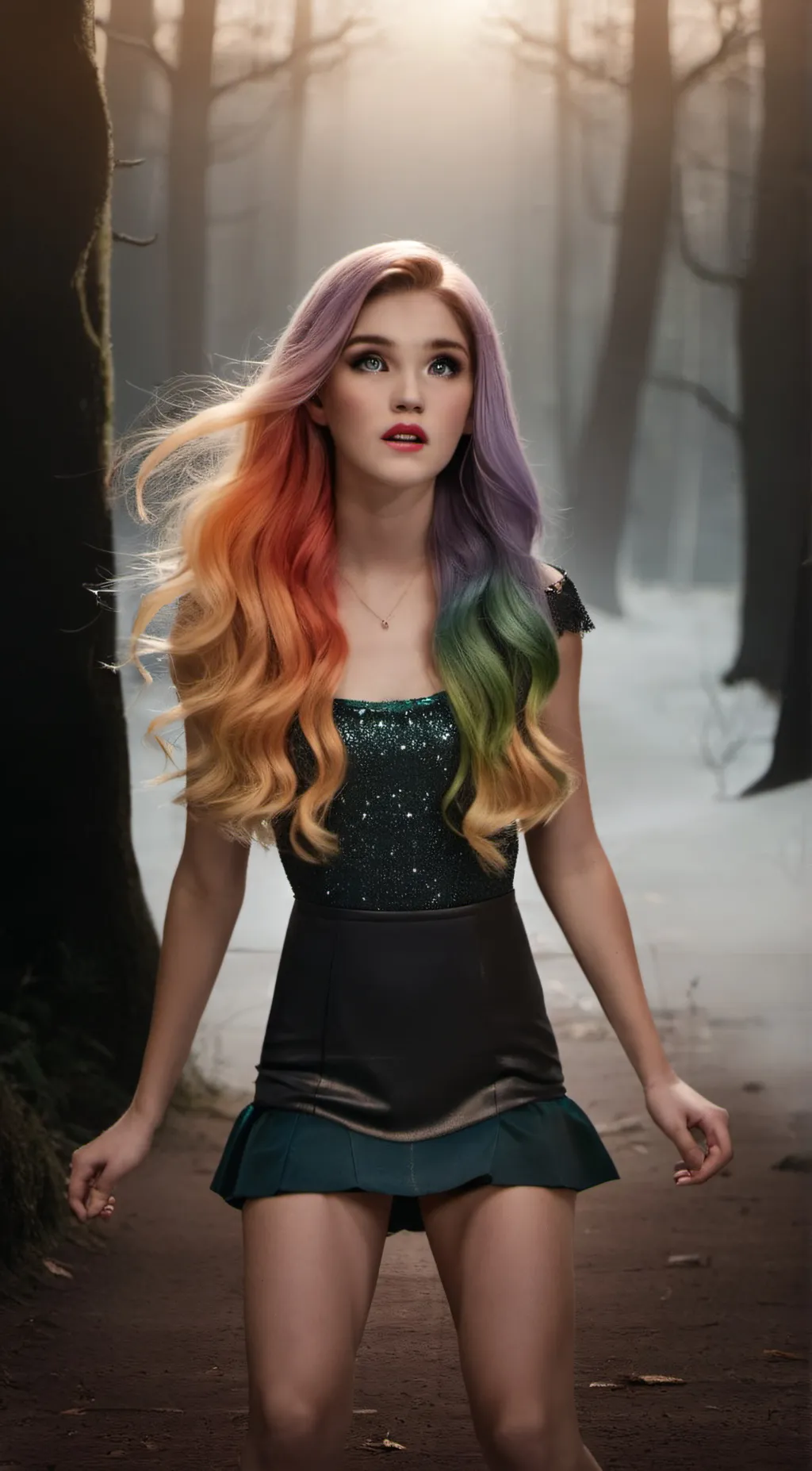 ai character: Rainbow  background