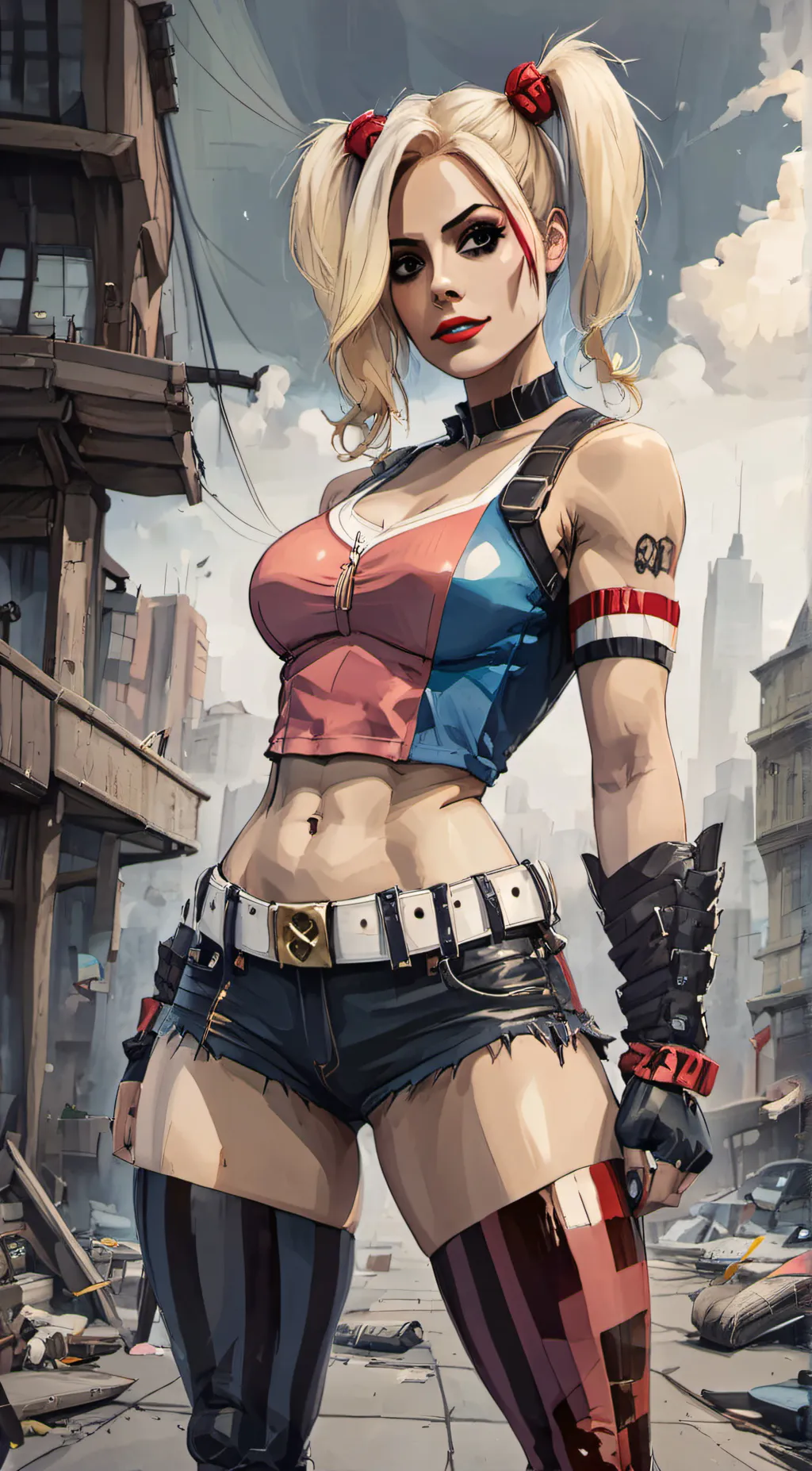 ai character: Harley Quinn  background