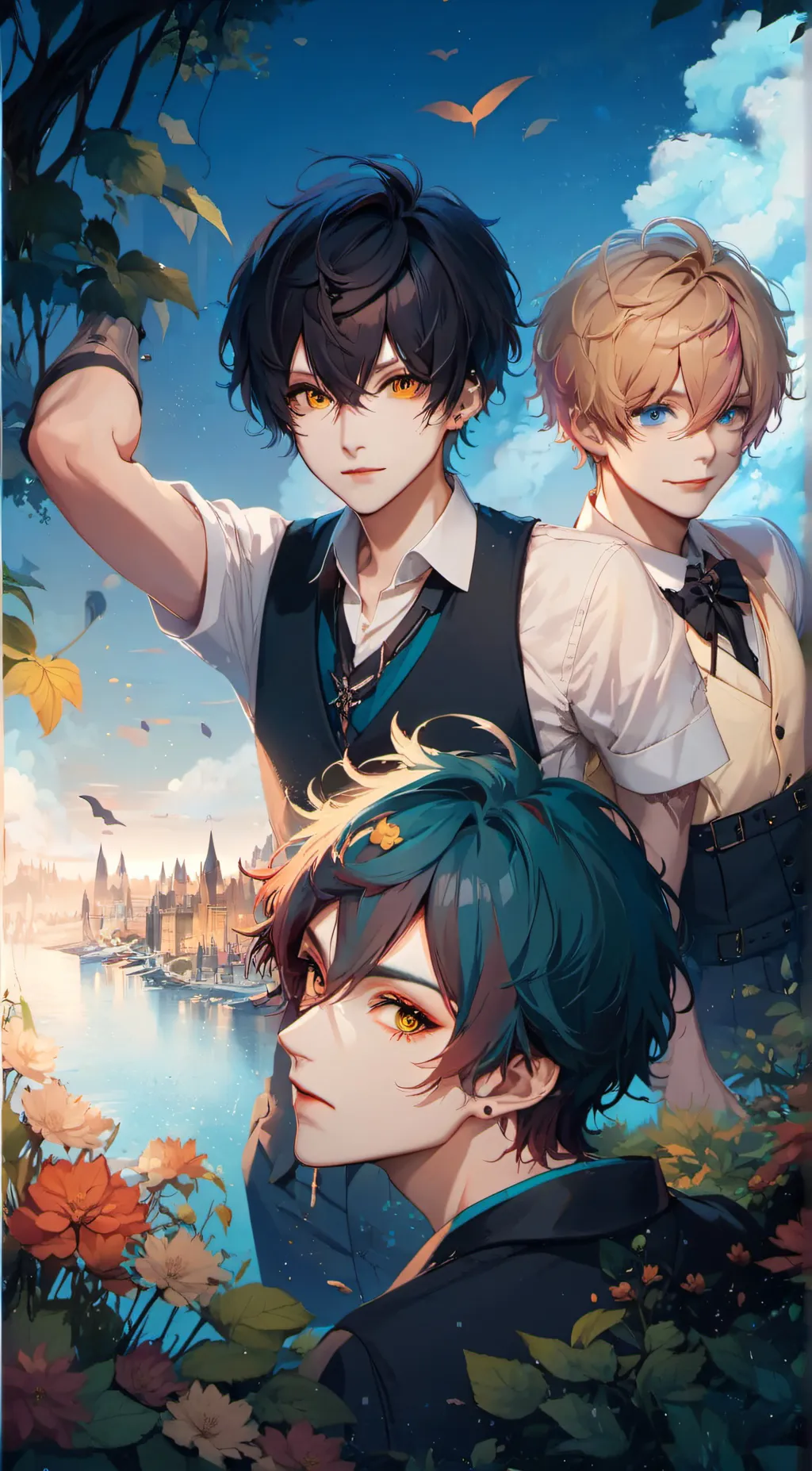 ai character: caleb, noah & ash background