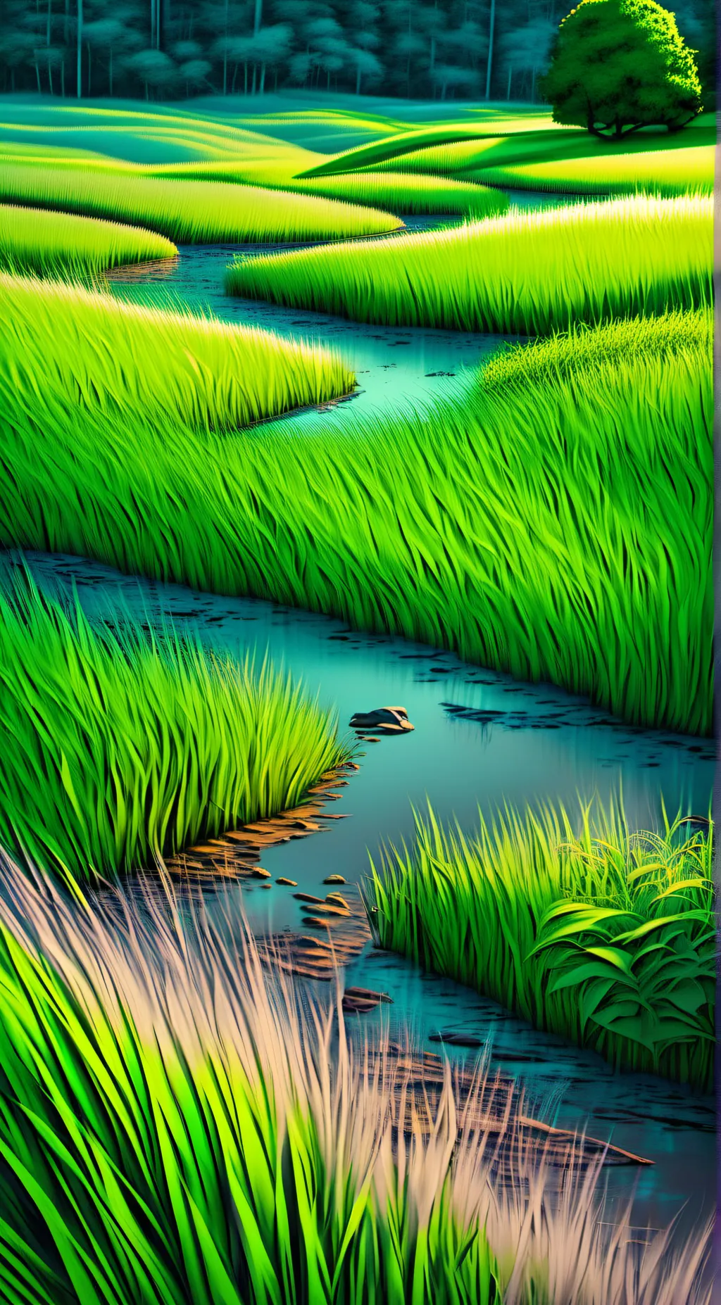 ai character: grass background