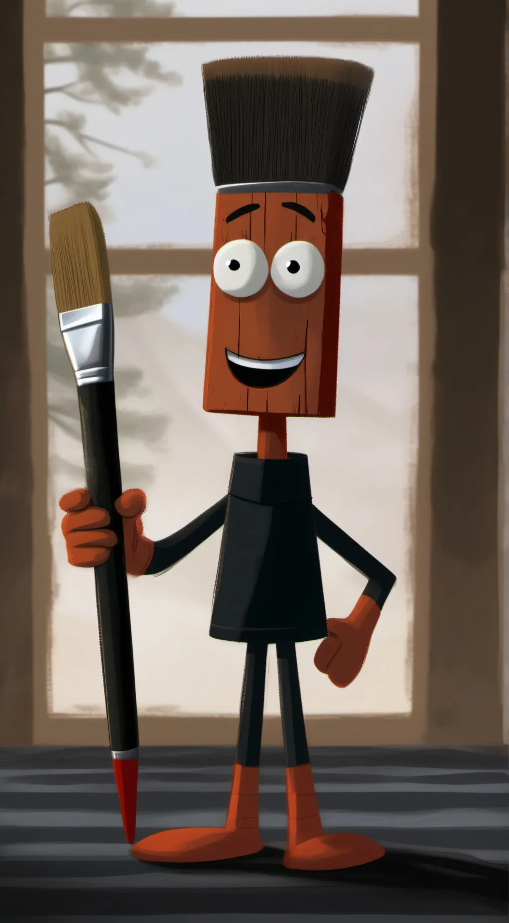 ai character: Paintbrush background