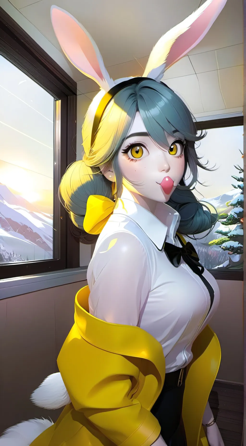 ai character: Yellow rabbit background