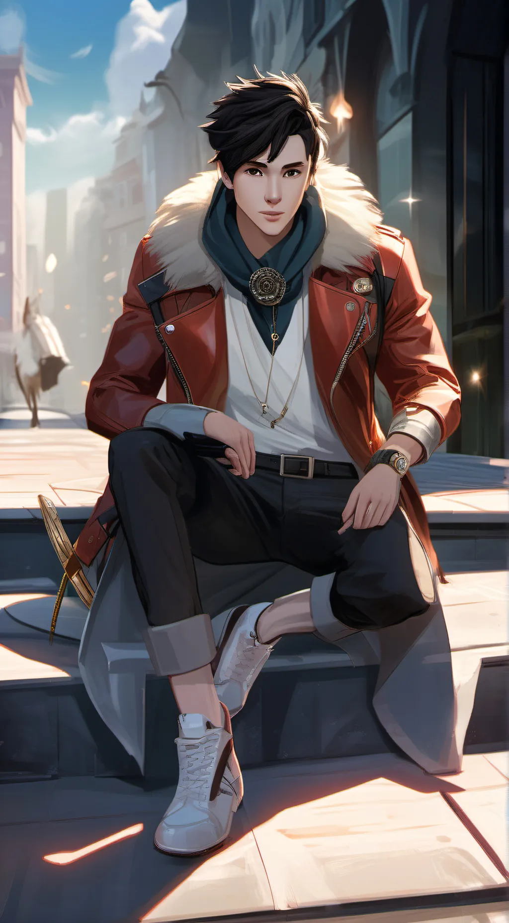 ai character: ink background