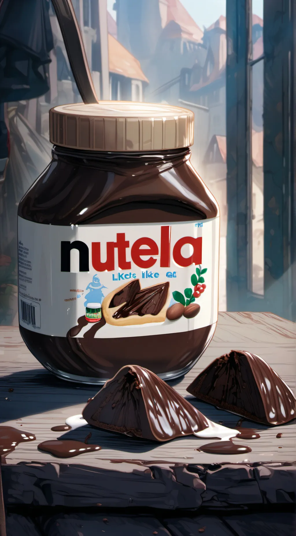 ai character: Nutella background