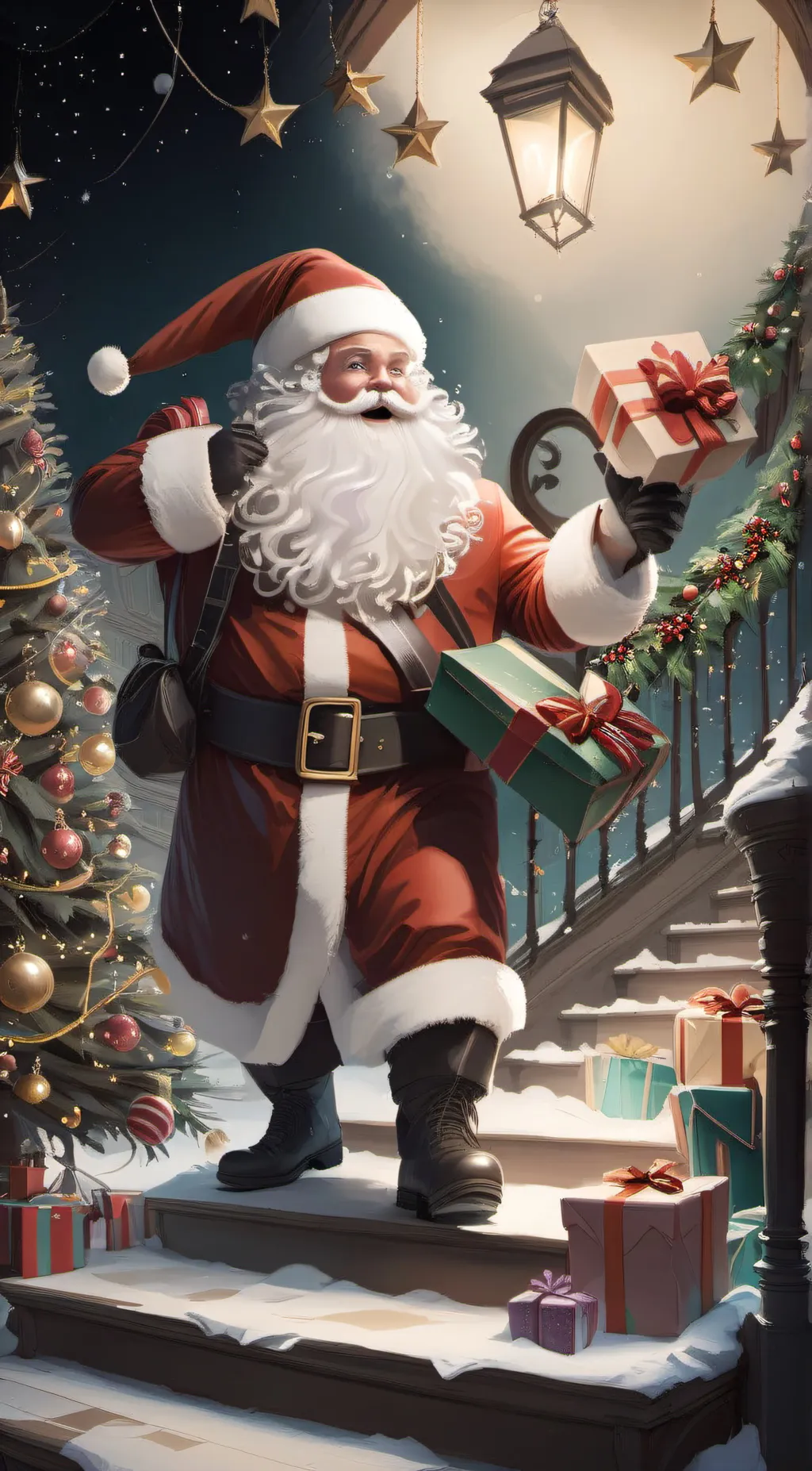 ai character: Christmas night background