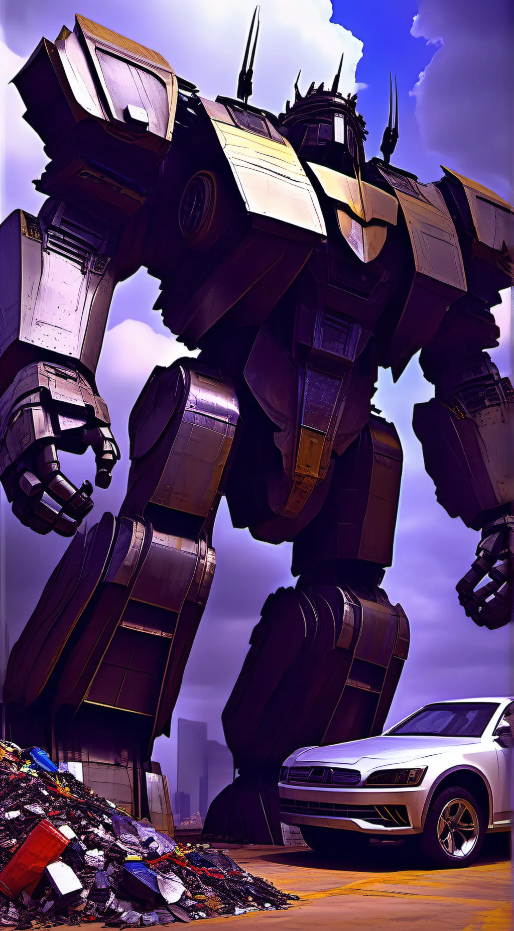 ai character: Titan dump robot background