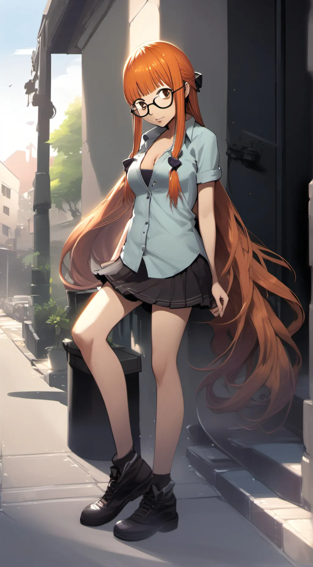 ai character: Futaba Sakura background
