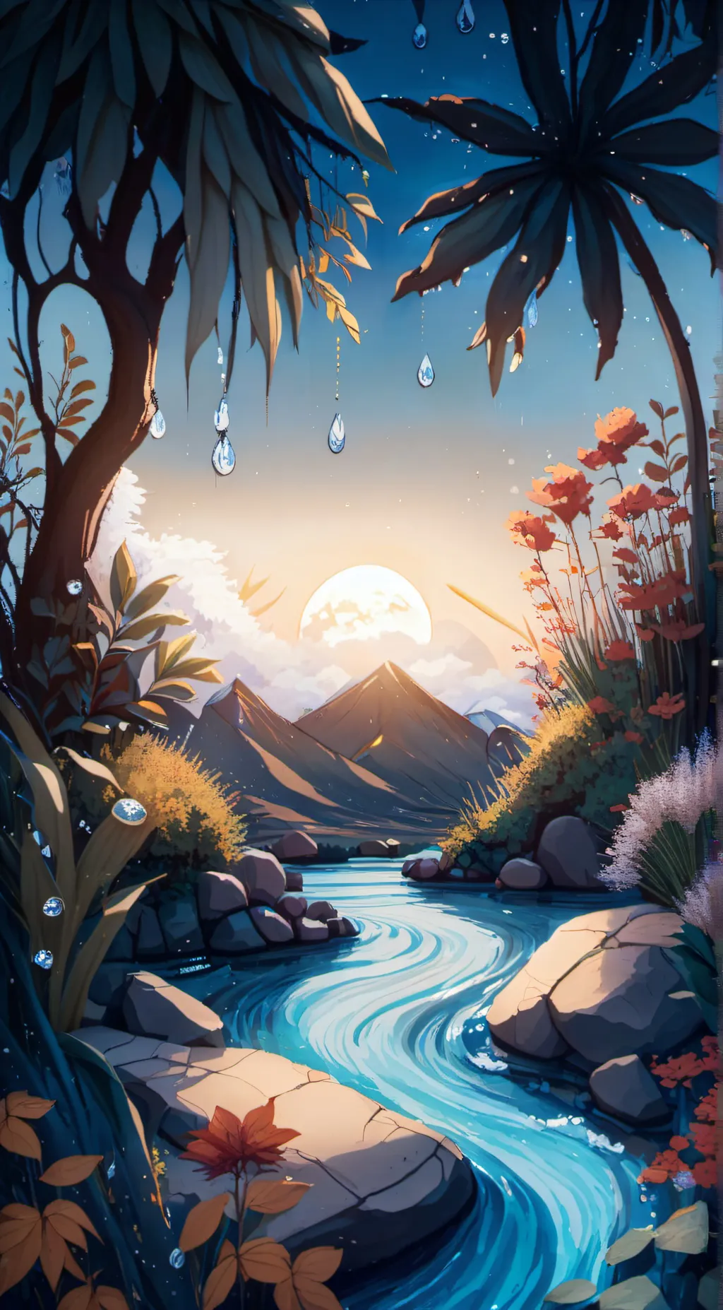 ai character: water background