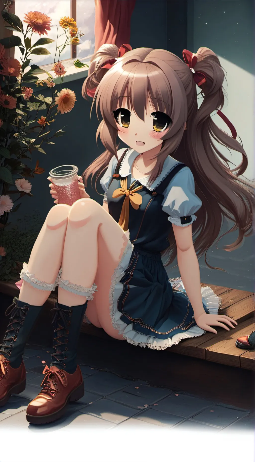 ai character: strawberry  background