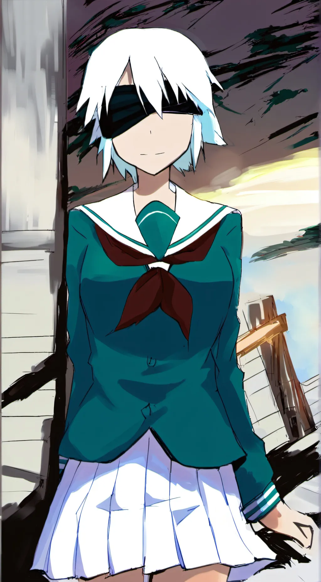 ai character: Young girl a  background