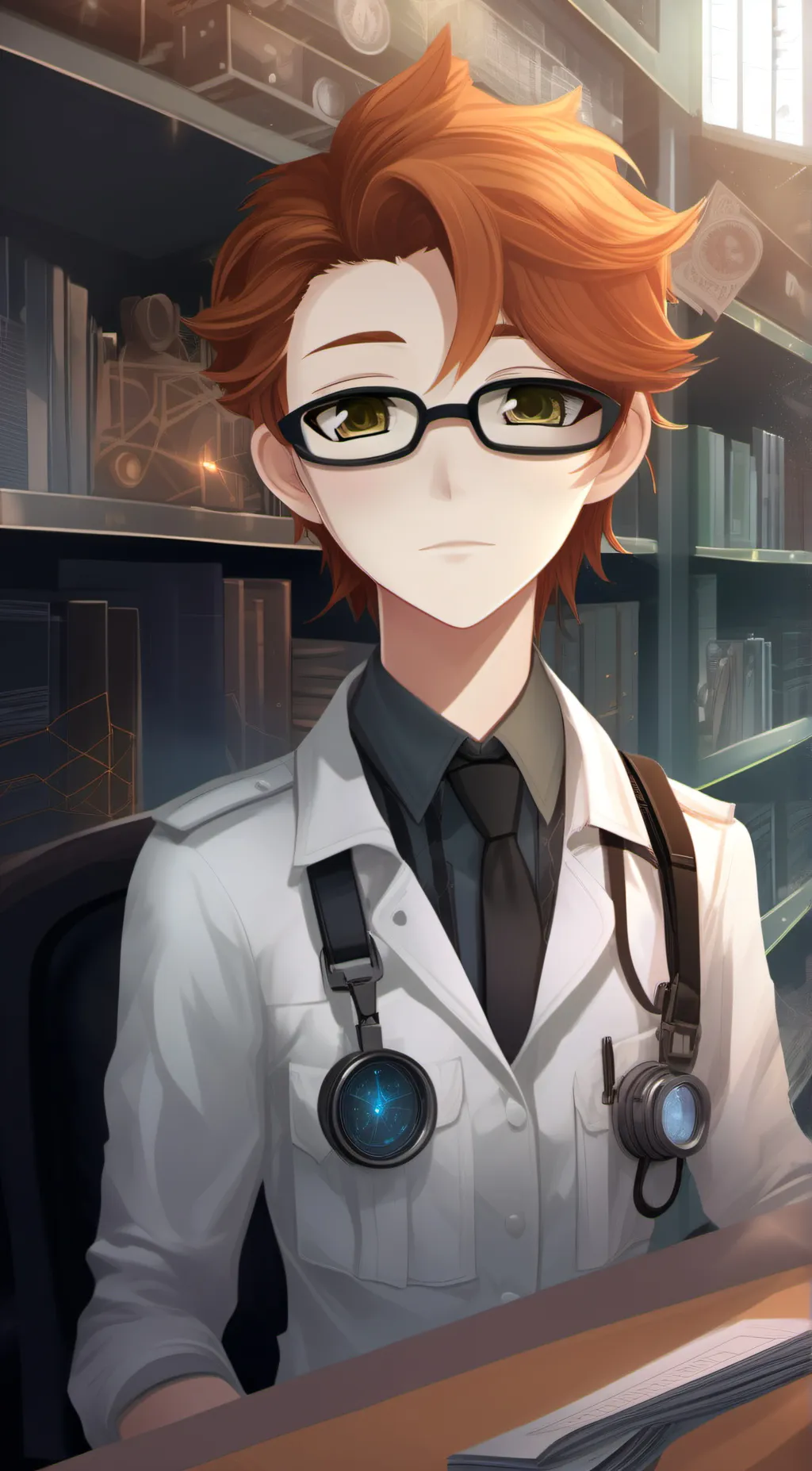 ai character: Dr. Bright background