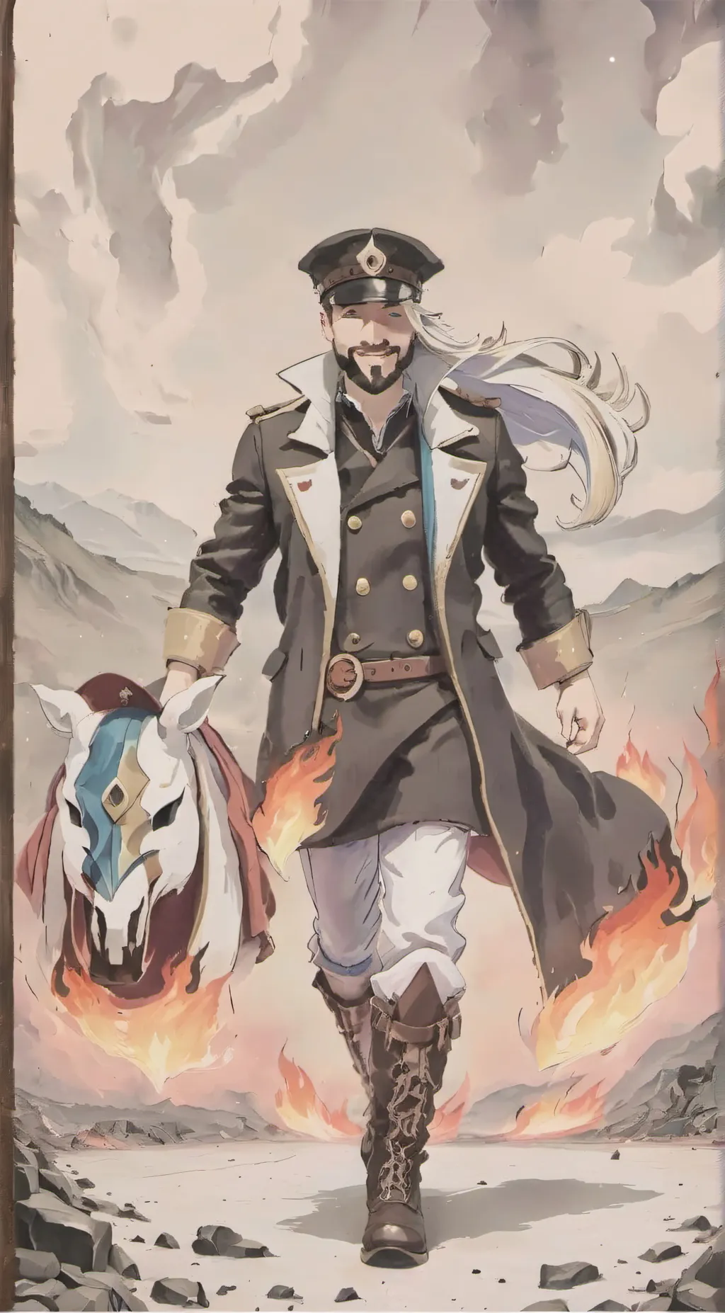 ai character: Pro hero (war) background