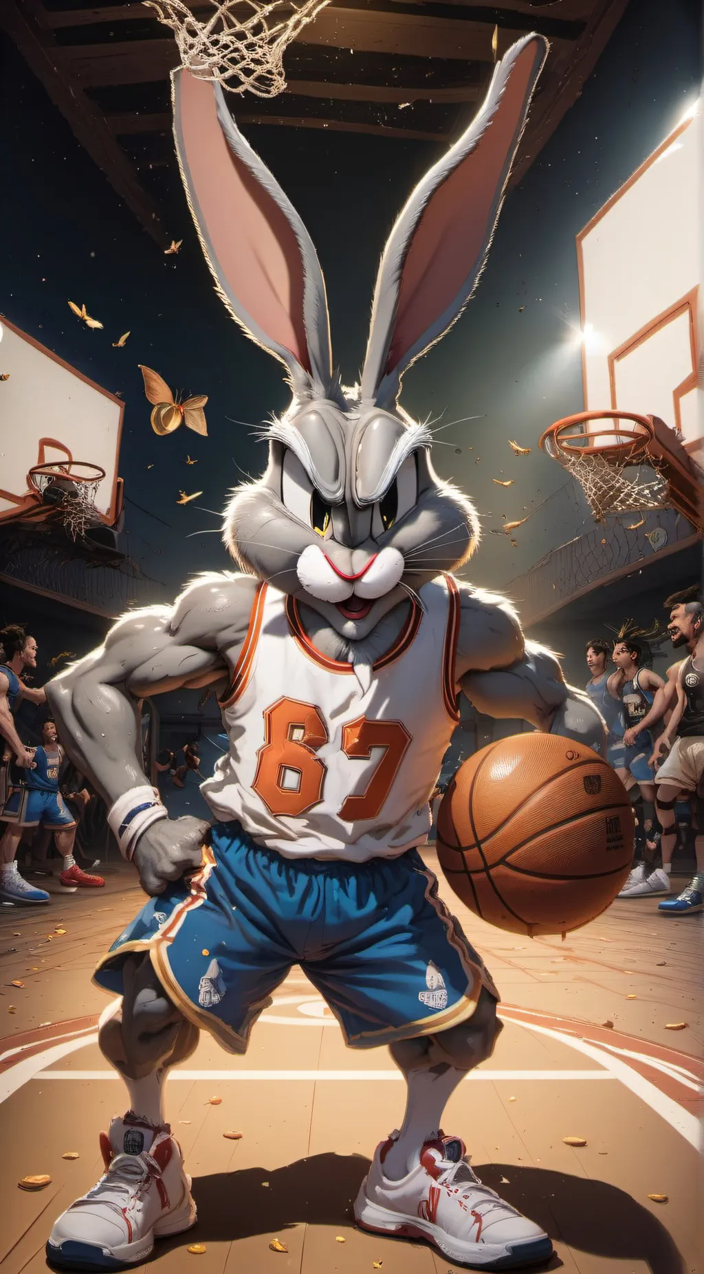 ai character: Bugs bunnythe goat background