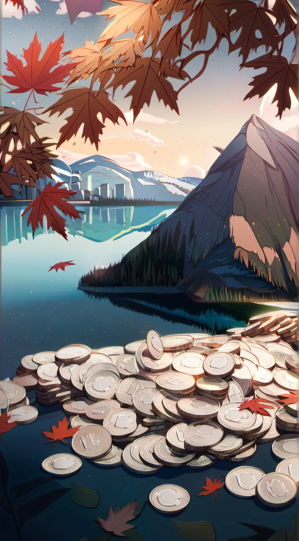 ai character: Canadian money background
