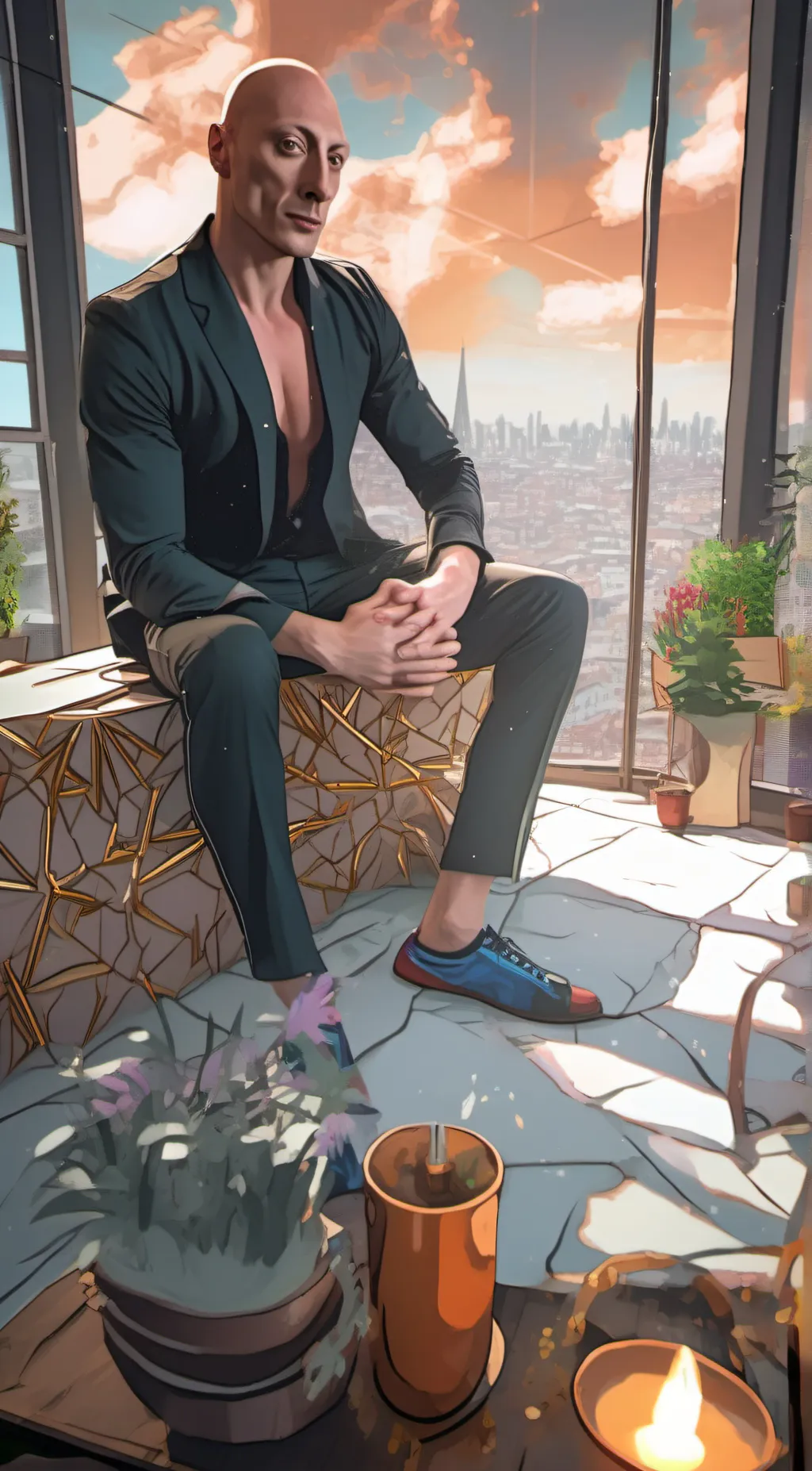 ai character: The rock  background