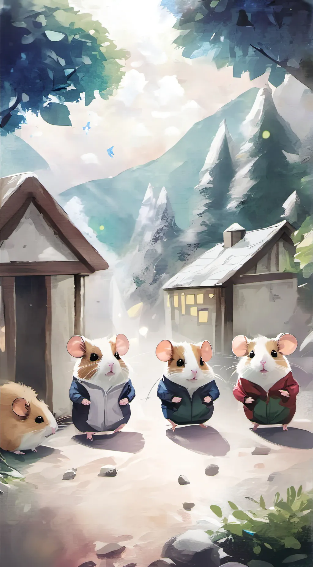 ai character: The three hamsters background
