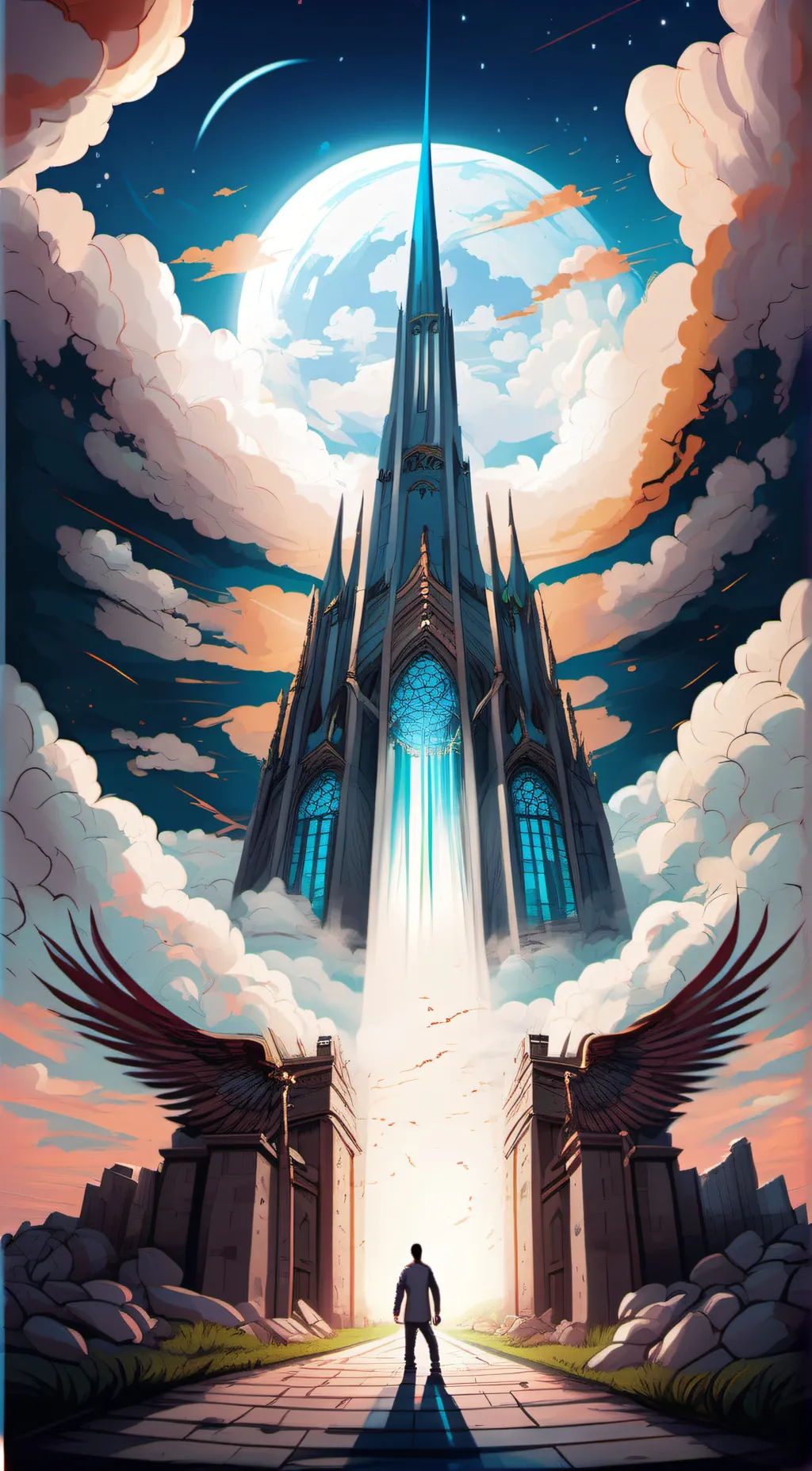 ai character: heaven says background