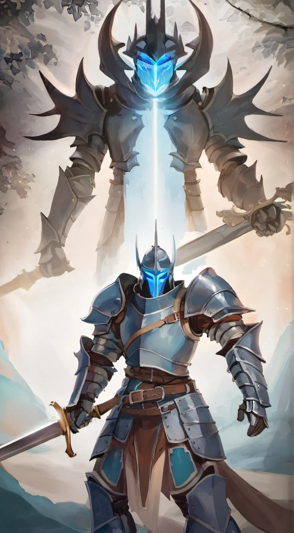 ai character: Blue Knight background