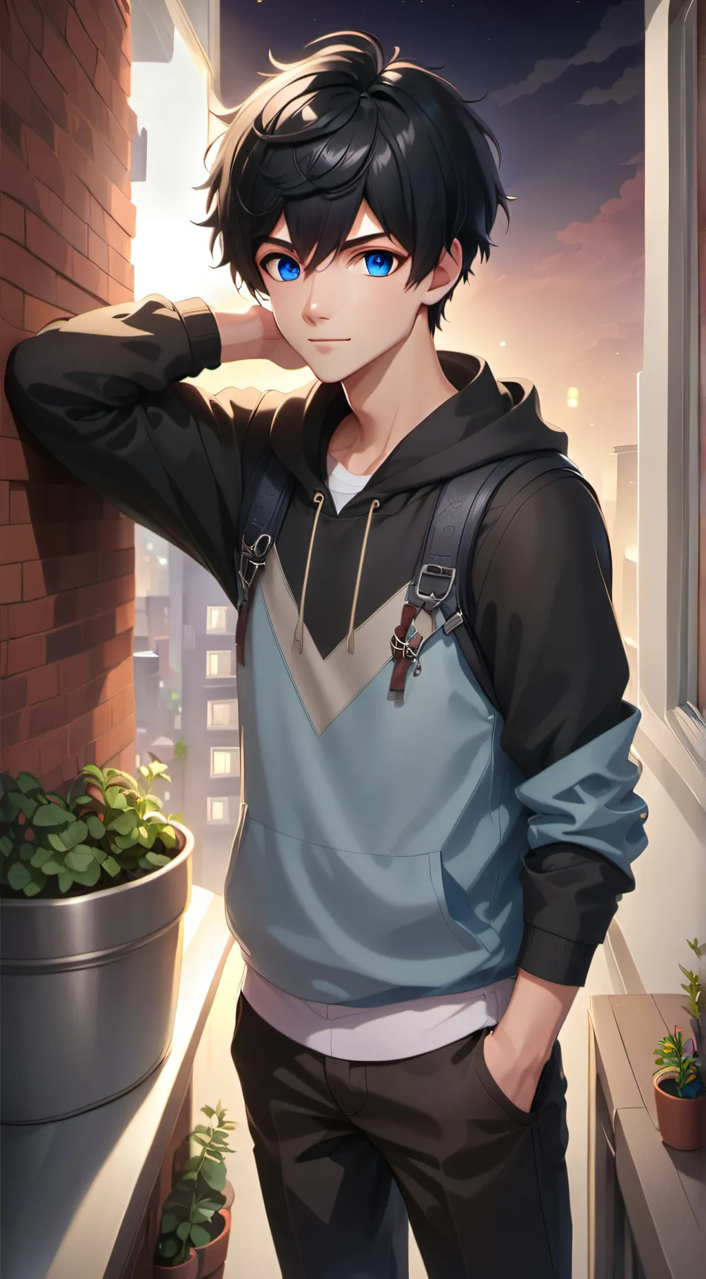 ai character: <3 Dominic <3 background