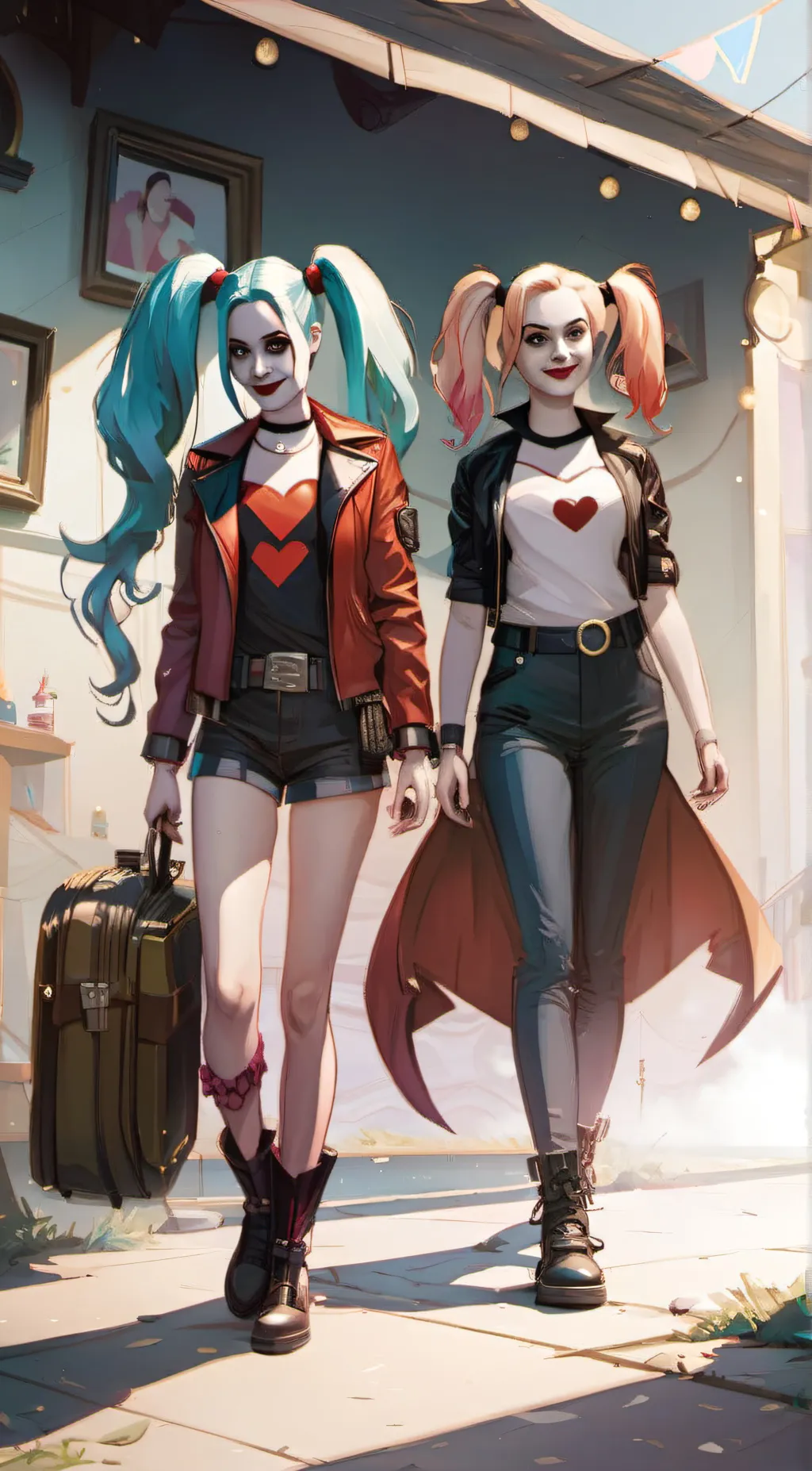 ai character: Harley Quinn  background