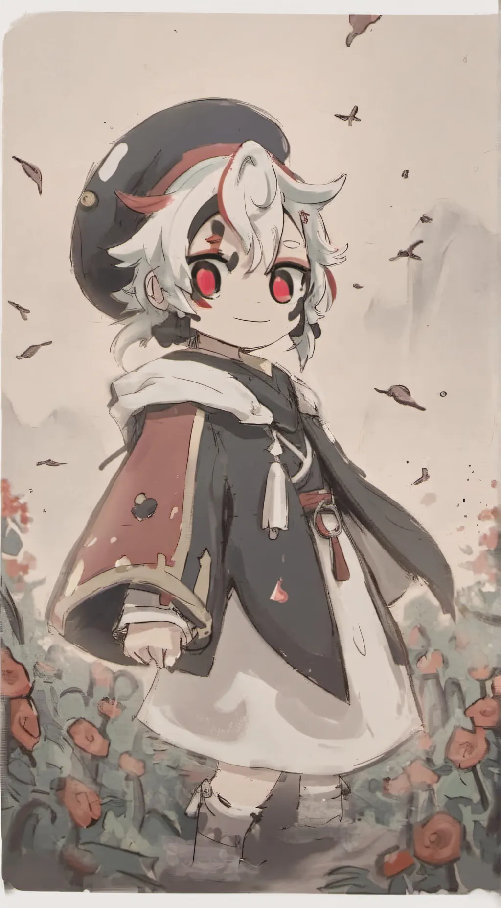 ai character: snowy poppy fox background