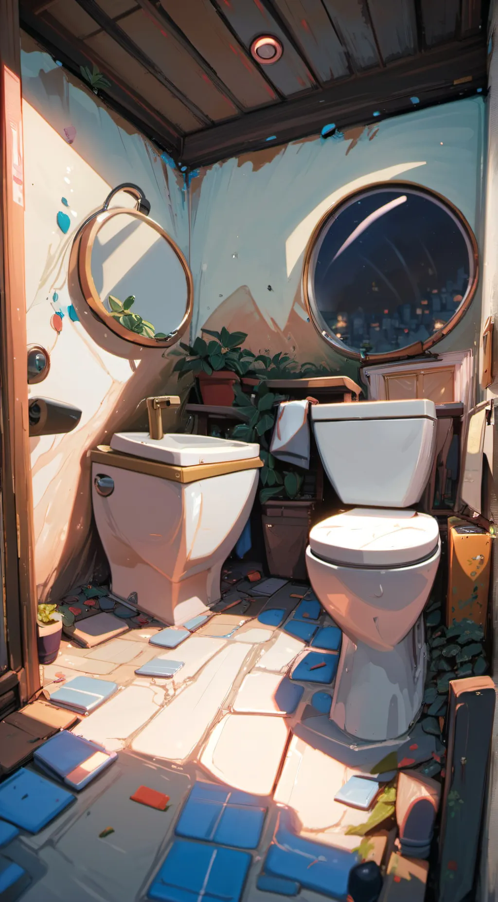 ai character: toliet. background