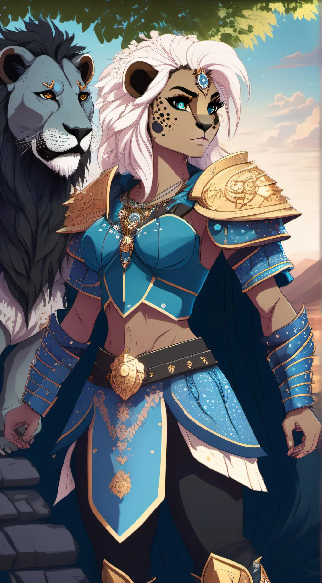 ai character: Lou lion  background