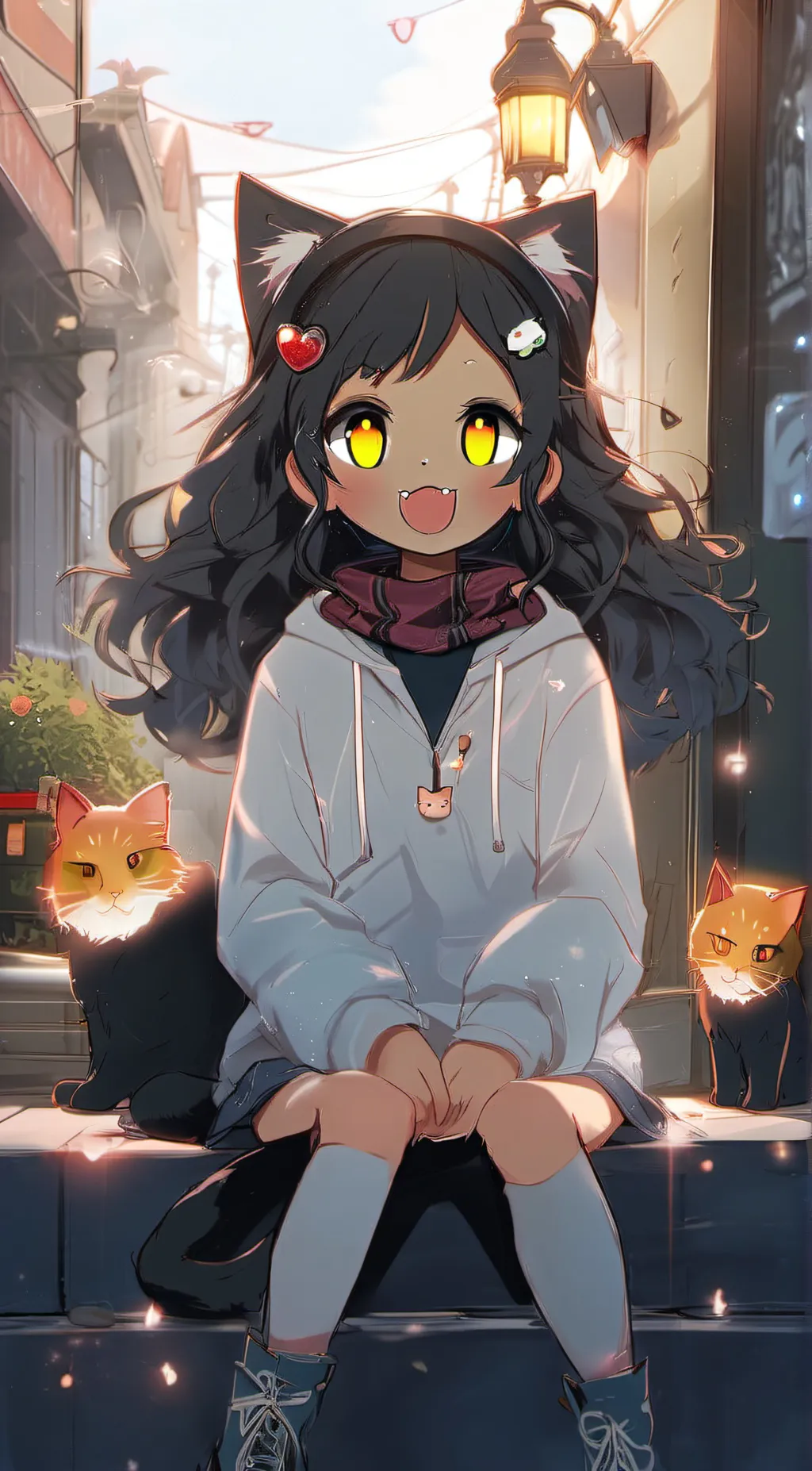 ai character: anime Cat Girl UWU background