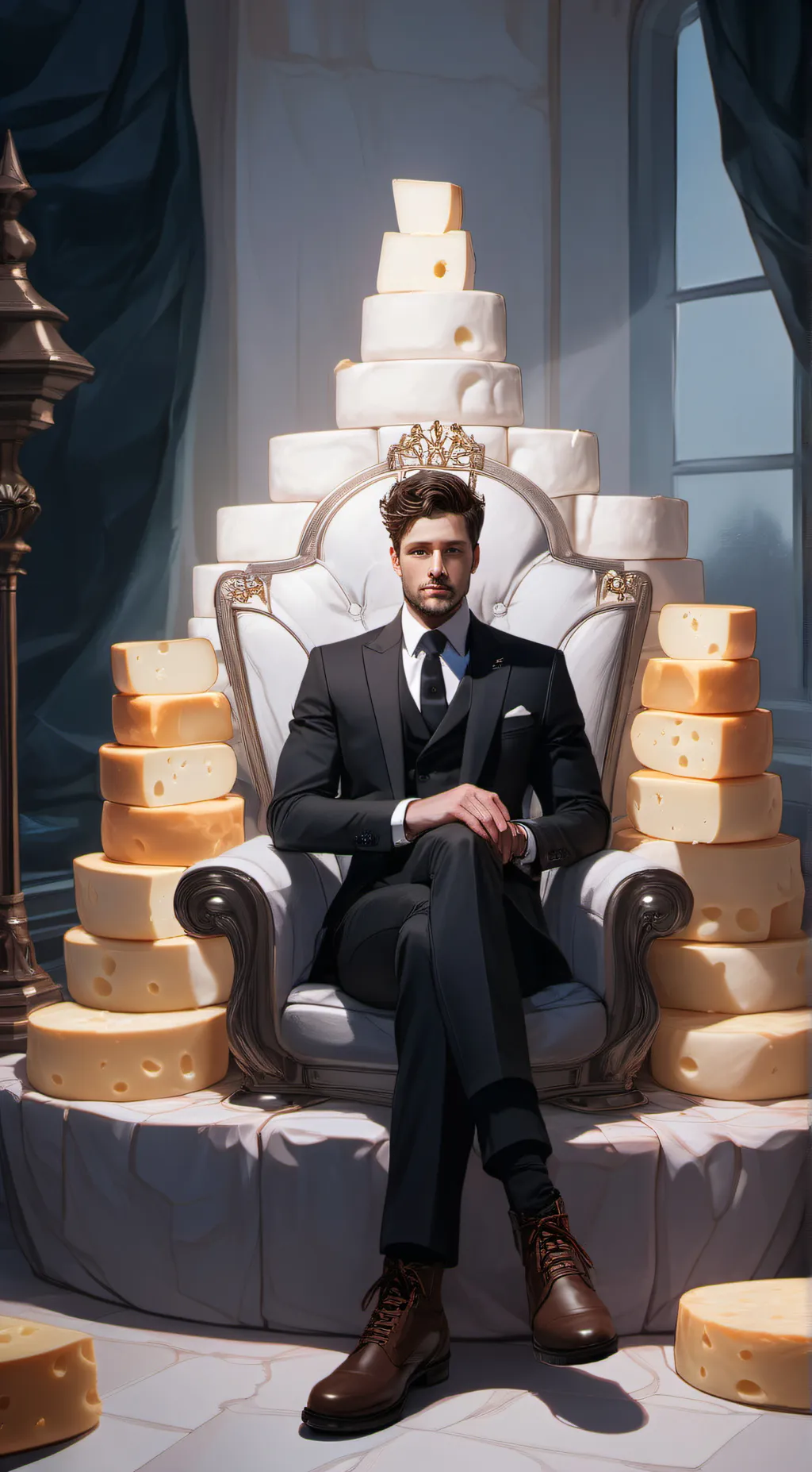 ai character: MrCheese background