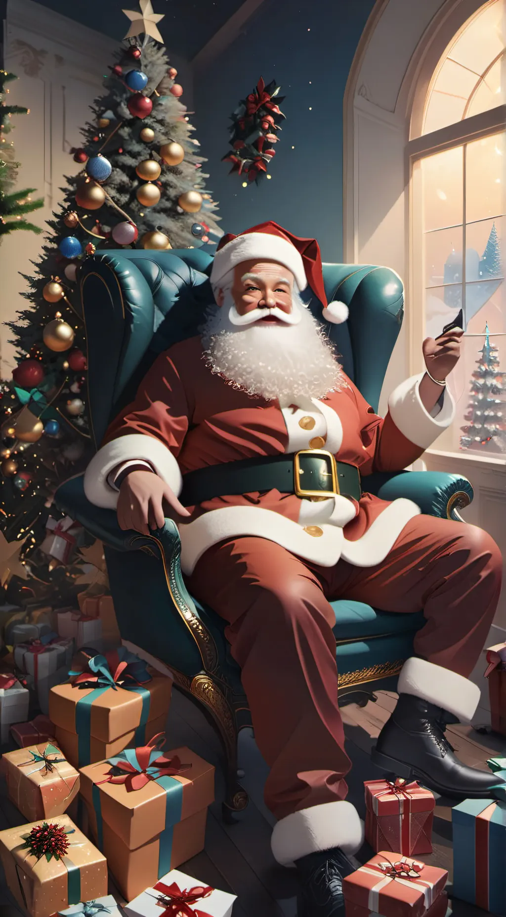 ai character: santa clause background