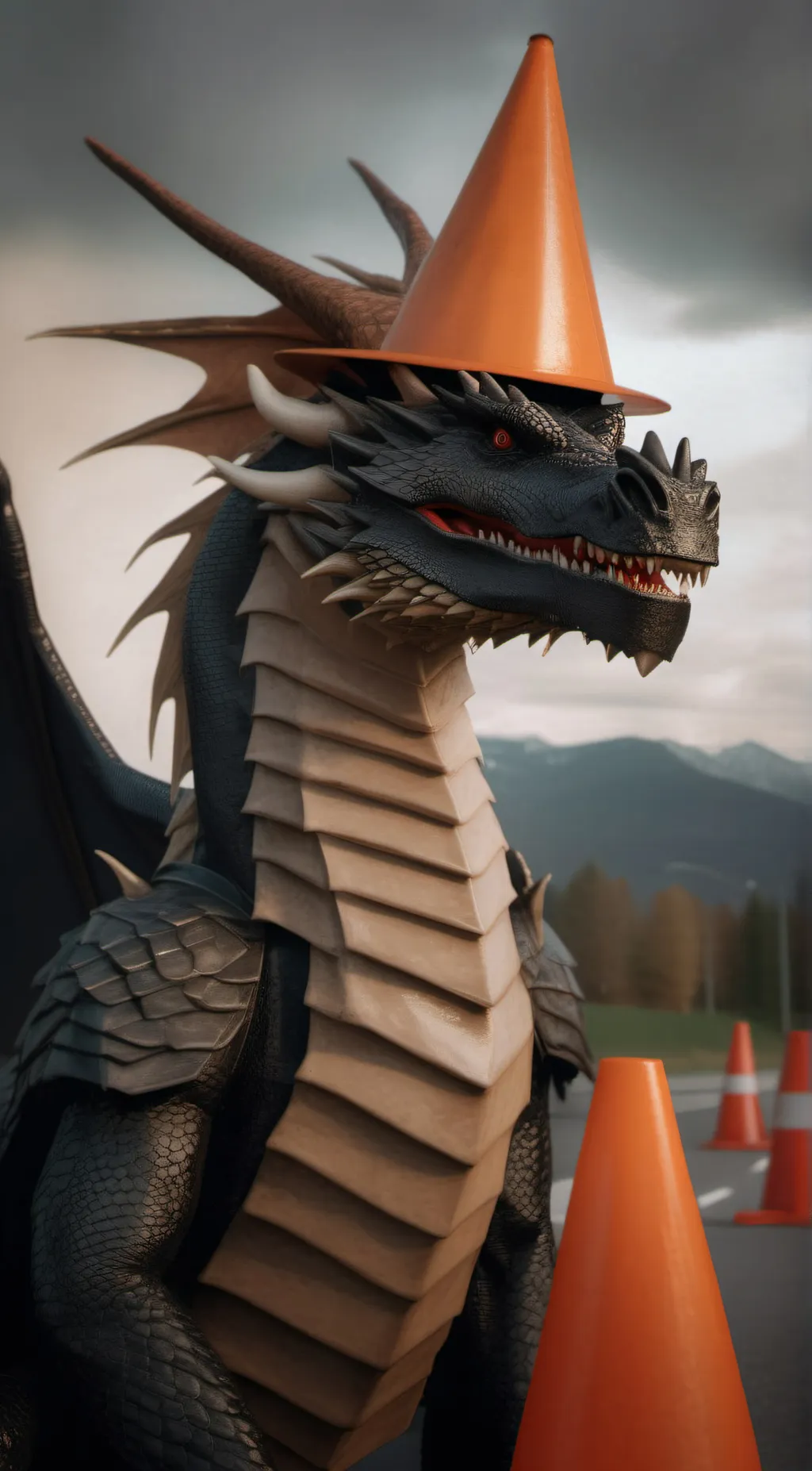 ai character: dragon black fnf background