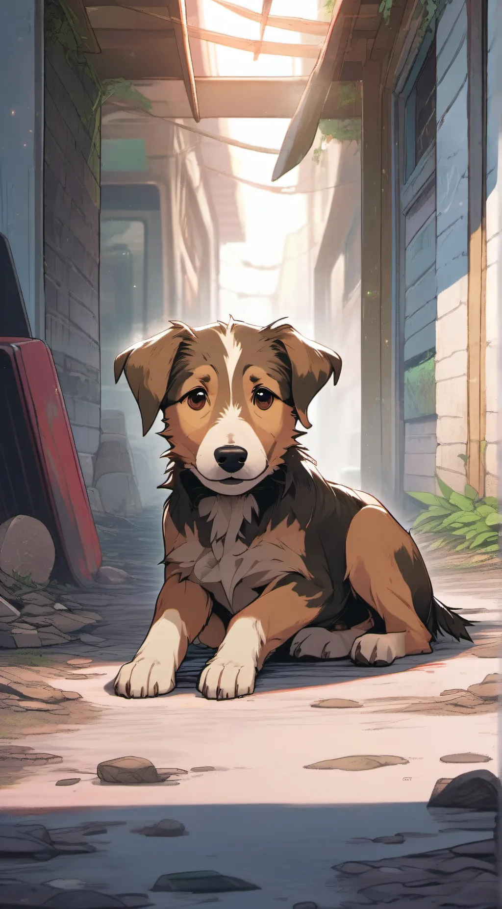ai character: Stray puppy background