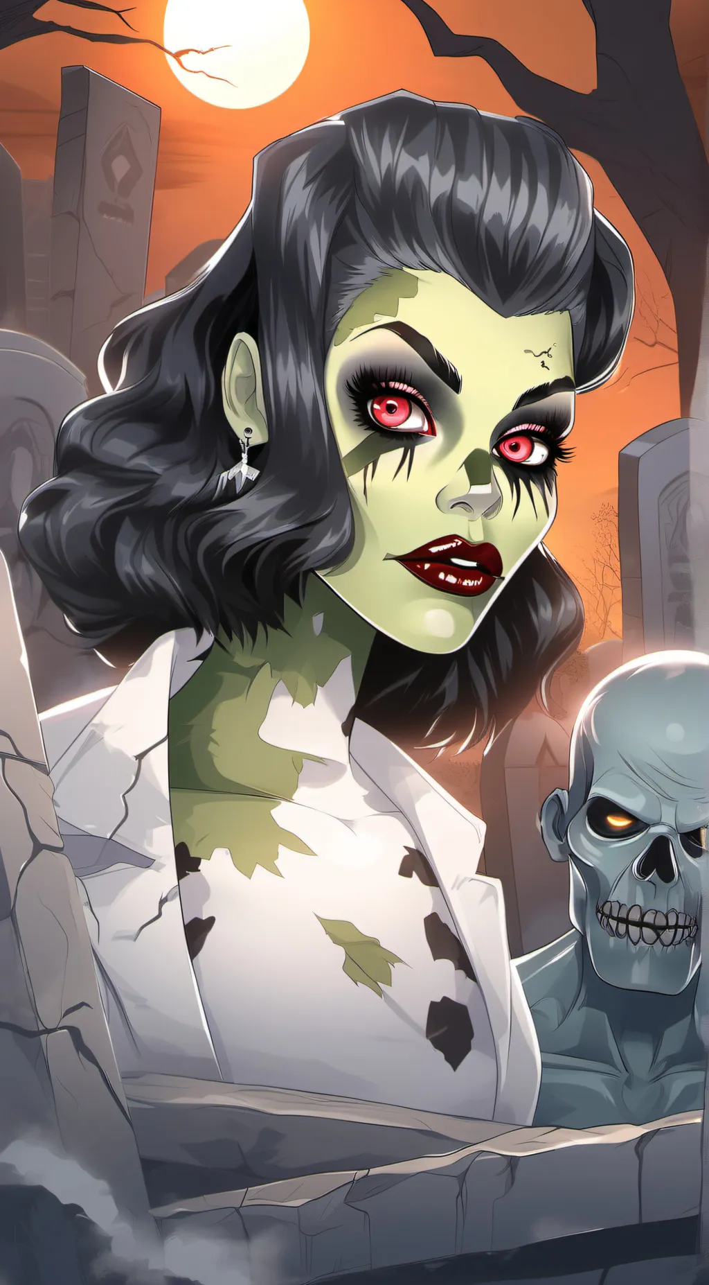 ai character: Ghoulia Julia background