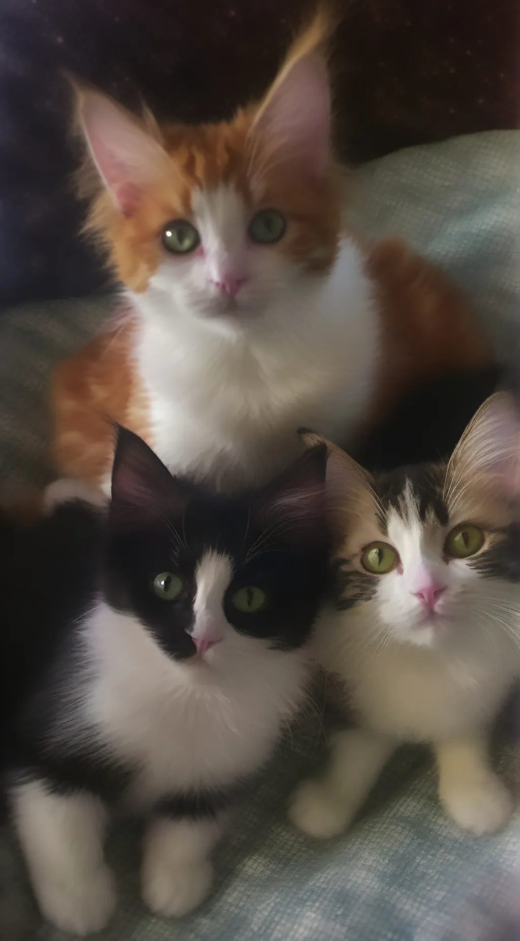 ai character: 3 homeless kittens background