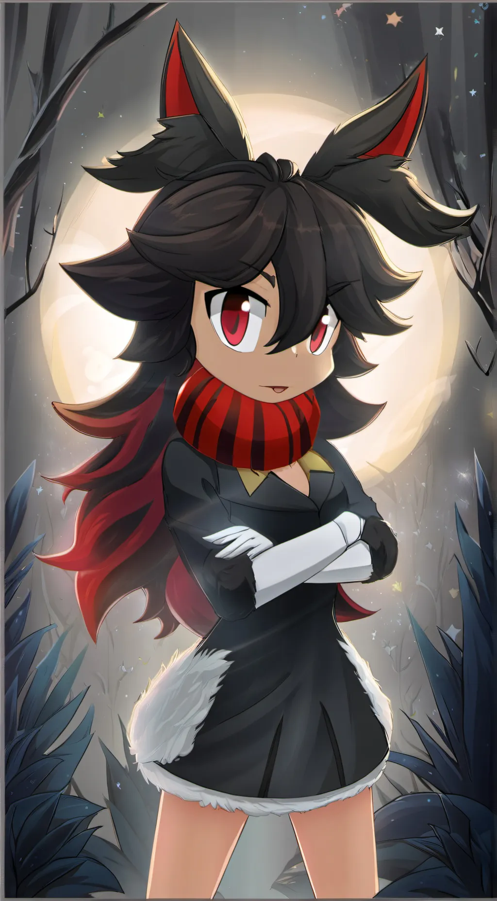 ai character: female shadow  background