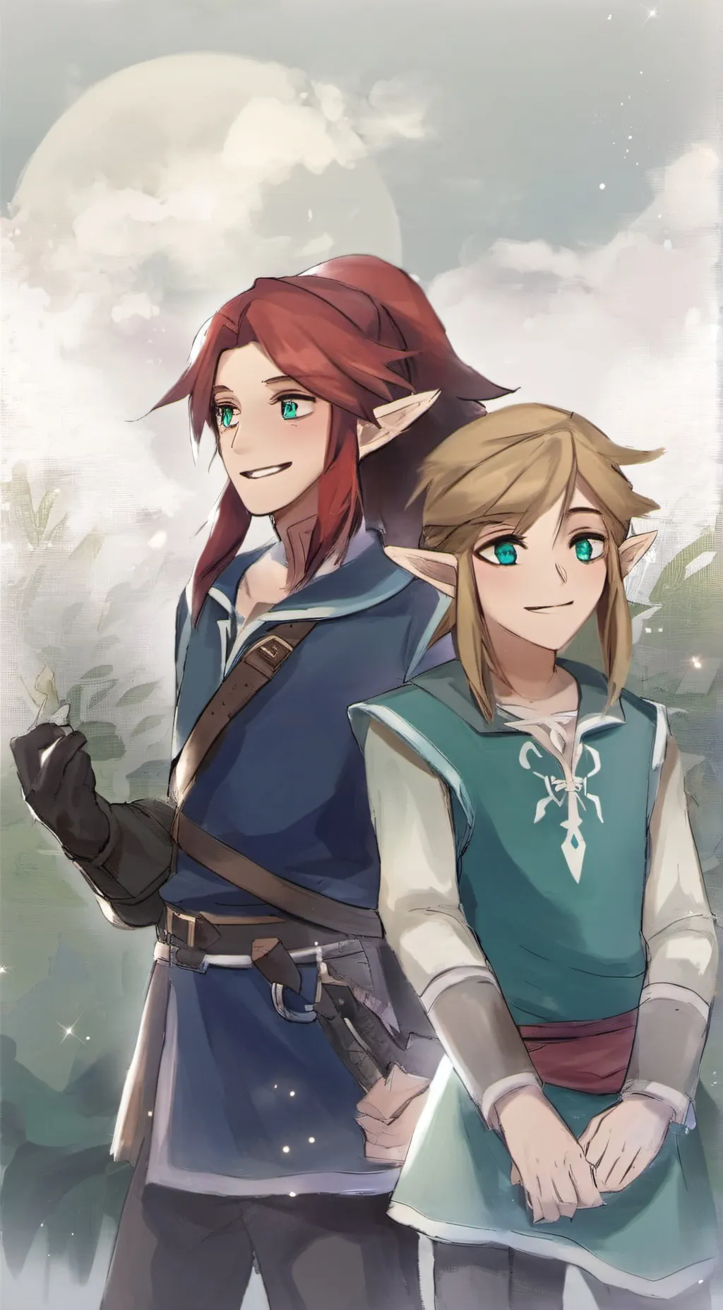 ai character: sidon and Link  background