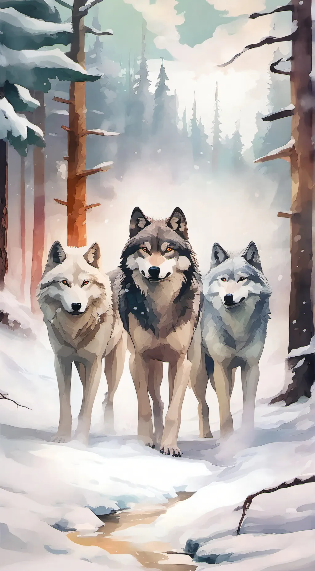 ai character: shadow,winter,fang background