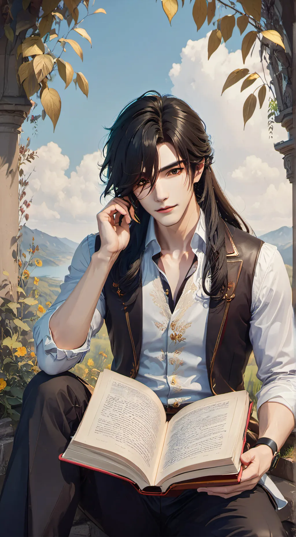 ai character: Damien ♡ background