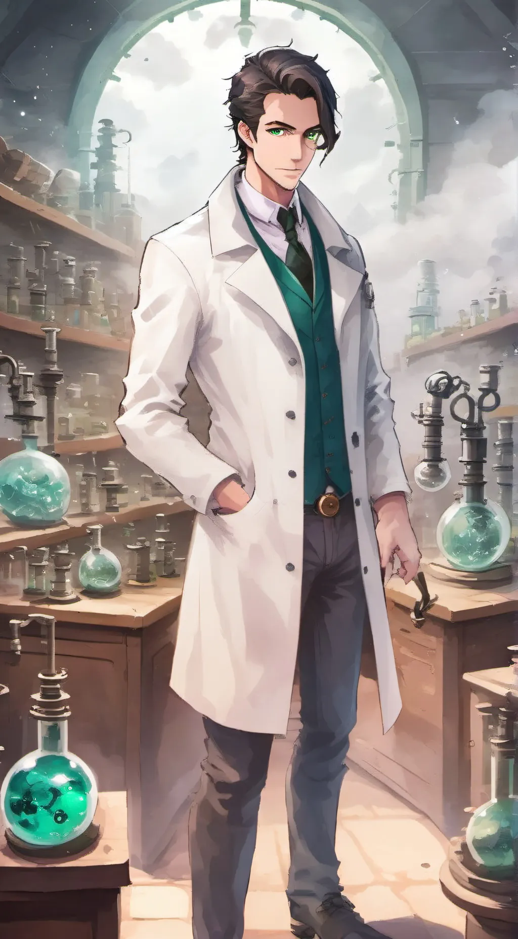 ai character: The labatory background