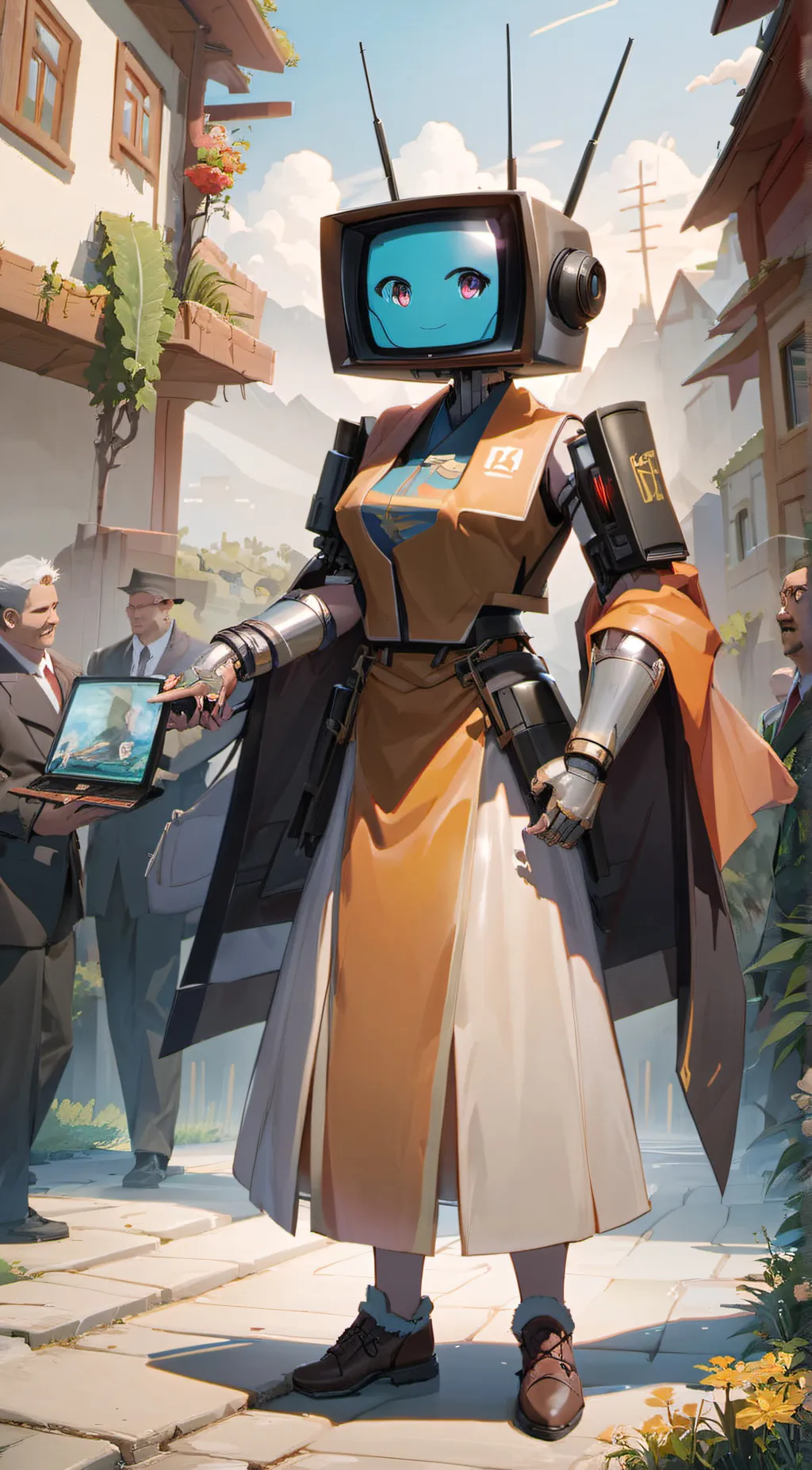 ai character: TV Woman v2 background